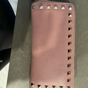 Valentino Garavani Blush Wallet with Gold Accents